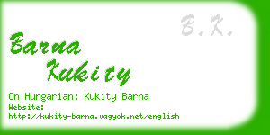 barna kukity business card